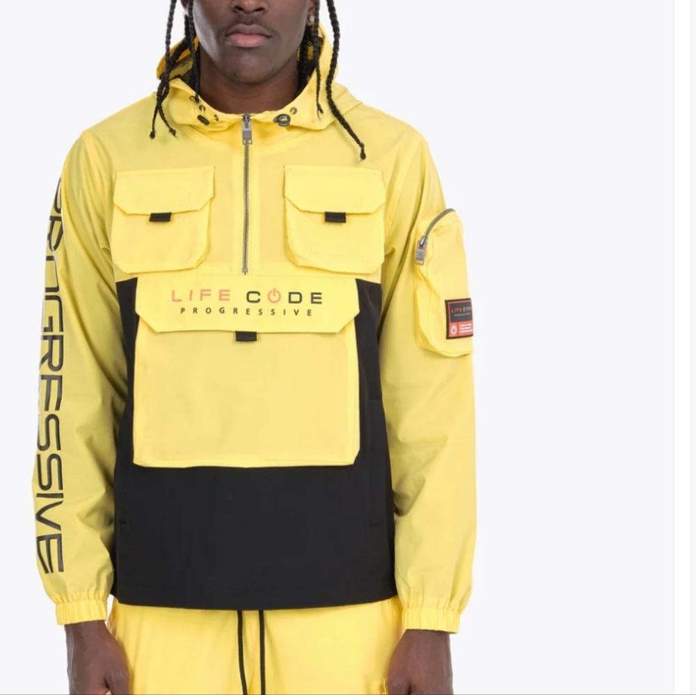 Yellow and Black Windbreaker